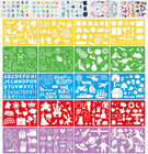 Stencil Drawing Kit For Kids  25 Pcs Plastic Drawing Stencils With 400  Shapes 