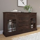 Farmhouse Industrial Sideboard With Drawers And Adjustable Shelves  2 Colors