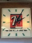 Vintage 1960   s 7up Lighted Clock You Like It It Likes You