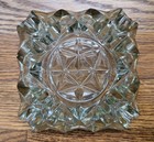 Vintage Ashtray 5  Square 4 Slot Cigar Cut Glass Clear