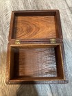 Vintage Intricate Hand Carved Wood Wooden Box Keepsake Trinket Box Flowers Plant