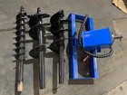 Agt Hydraulic Post Hole Digger Skid Steer Auger Attachment 6in 12in 14in Blue