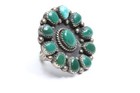 Vintage Old Pawn Navajo Native American 11 Stone Turquoise Ring - Size 7