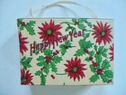 1 Vintage Merry Christmas Box Happy New Year 3 1 2  X 2 1 2  X 1 1 2  W  Handle
