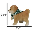 Lifelike Adorable Playful Japanese Shiba Inu Puppy Dog With Scarf Mini Figurine