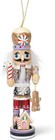 5-inch Wooden Gingerbread Nutcracker Ornament With Gold Cord For Christmas