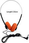 Orange Retro On Ear Headphones  Wired Stereo Headphones  Lightweight Portable Wi