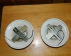Vtg Pair Of  6  Porcelain Ceiling Single Bulb Light Fixture Floral With Hardware
