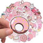 50pcs Cute Waterproof Pink Vsco Sticker Pack For Water Bottle laptop scrapbook
