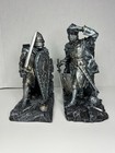 Toscano Arthurian Knights Medieval Bookends Quality Resin Metallic Finish Cl3434