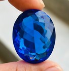 Natural 76 00 Cts Ceylon Blue Sapphire Oval Cut Certified Loose Gemstone