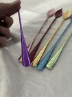 Vtg Mid Century Modern Anodized Aluminum Multicolor Drink Stirrers Boxed Set 6pc