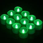  12pcs Led Tea Lights With Timer  Flickering Flameless Tealights Battery Green