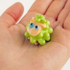 Handmade Art Glass Green Sheep Figurine Cute Mini Lamb Collectible Ornament