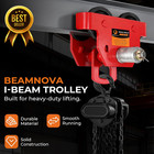 3 Ton I Beam Trolley Adjustable Push Beam Hoist W  Dual Wheels Heavy Duty