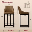 Bar Stools 24  Set Of 2 4 Counter Height Pu Leather Chair With Back For Kitchen