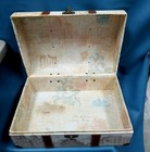 Punch Studio Vintage Map Style Decorative Old World Storage Trunk Chest Euc