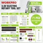 Workpro 3 6v Mini Cordless Rotary Tool Kit 3 Variable Speeds W 71pcs Accessories