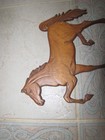 Vintage Wood Carved Horse Equestrian Trotgait Wall Hanging Decor 10  lx8 1 2  t