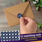 52 Pack Navy Blue Thank You Cards Bulk With Kraft Envelopes   52 White 