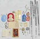 Vtg Lot 32 Catholic Religious Charm Plaques Pendant Rosaries Medal Shrine Pocket