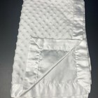 Baby Starters White Baby Blanket Satin Back Minky Dots Bumps Lovey Security