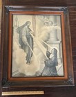 Antique Apparition Of The Sacred Heart Of Jesus  St Margaret Mary Alacoque Litho