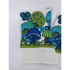 Vintage Mushroom Kitchen Dish Towel Set  Blue Green Psychedelic Retro Mcm New