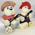 Vintage Gemmy Interactive Dueling Banjo Bears Red   Buck Animated 2000 Rare Read