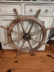 Brass Ship Boat Vintage Nautical 36  Steering Wheel Old Weathered Wooden Ship