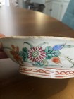 Antique Chinese Export 19th Century Porcelain Dish Scallop Bowl Bright Coloring