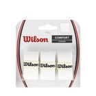  2 Pack  Wilson Pro Comfort Overgrip For Tennis Rackets  White - 3 Rolls
