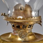 Antique Brass Oil Kerosene Lamp E  Miller   Co Usa Victorian Vintage