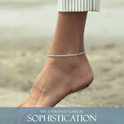 Kisper 925 Sterling Silver Italian 3 5mm Diamond-cut Curb Chain Anklet Bracelet