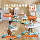 4-in-1 Baby Walker Activity Center Foldable Walk Behind Rocker Bouncer For Kids