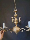  Vintage Brass Medium Chandelier Lighting Ceiling Light 3 Arms Very Beautiful