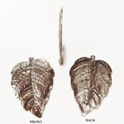 6 Vintage Silver Plated Steel Large Leaf 46 5mm  Stamping Finding Pendants 5311