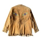 1960s Heavy Suede Western Beaded Fringe Jacket