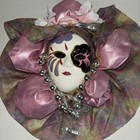 Mardi Gras Vintage Porcelain Mask Wall Hanging 8x8 Inches Mardi Gras Decor