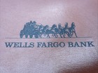 Vtg Wells Fargo Bank Cool Brown Money Deposit Bag Zip Stagecoach Pouch - Nice 
