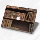 Bookshelf Vintage Wood Grain Hard Case For Macbook Air 13 Pro 16 13 14 15