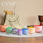 Cvnc 432hz 6 -12  7pcs Set Colored Crystal Singing Bowls Chakra W bag Sound Heal