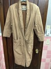 Vintage Leather Jacket Trench Coat Global Identity G-iii Retro Brown Tan Med 80s