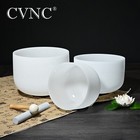 Cvnc 3pcs 440hz 8 a 10 c 12 f Set Frosted Crystal Singing Bowl Chakra Sound Heal