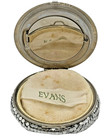Vintage Art Deco Evans Silver Mesh Powder Mirror Compact Makeup Case Collectible