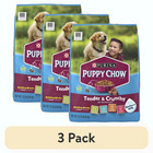 3 Pack Purina Puppy Chow Dry Dog Food High Protein Tender   Crunchy Real Beef 15
