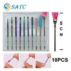 10pcs Electric Manicure Machine Diamond Bullet Bit Nail Art Grinding Drill Bits