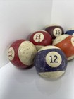 Antique Pool Balls Lot Of 8 Speckled Vintage Billiards Decor