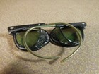 Vtg Bouton Safety Glasses 6 3 4 W  Mesh Side Guards Green Glass Bm