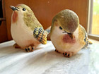Chubby Resin Bird Figurines  Set Of  2 Home Decor Cute